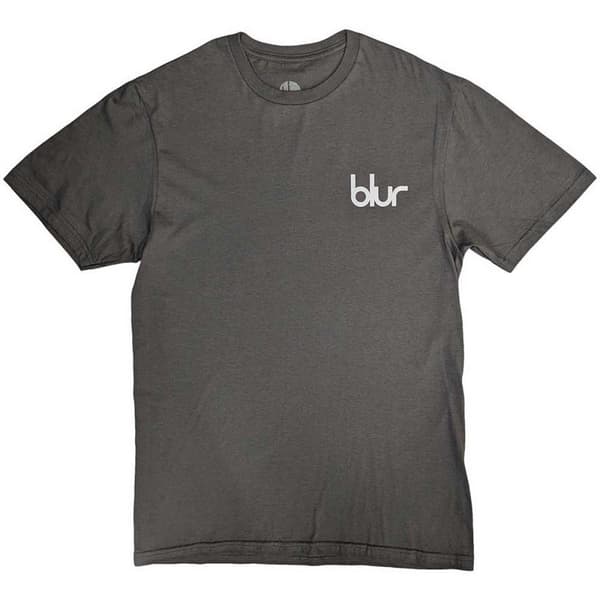 Blur Unisex Adult Pocket Blur Parklife Back Print T-Shirt Charcoal Grey XXL