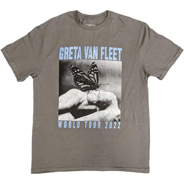 Greta Van Fleet Unisex Adult World Tour Butterfly T-Shirt