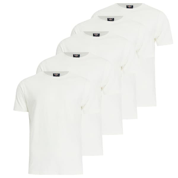 Kandor Mens Dovar T-Shirt (Pack of 5) White XL