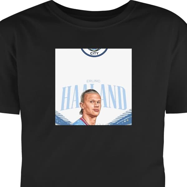T-shirt för Barn | Klassisk Barn-T-shirt Erling Haaland Svart 9-11 År