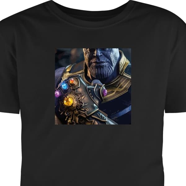 T-shirt för Barn | Klassisk Barn-T-shirt Thanos Marvel Svart 7-8 År