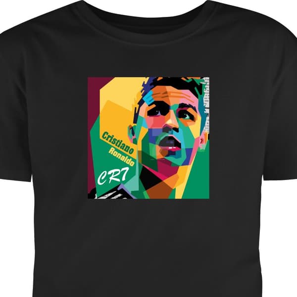 T-skjorte for Barn | Klassisk Barn-T-skjorte Ronaldo Svart 12-13 År