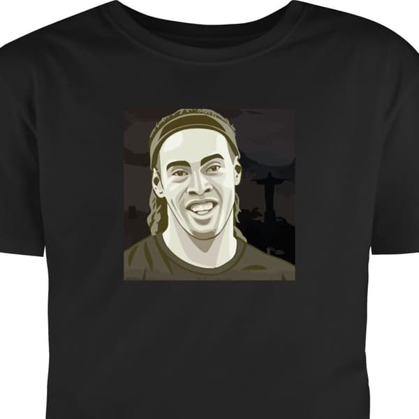 T-shirt för Barn | Klassisk Barn-T-shirt Ronaldinho Svart 12-13 År