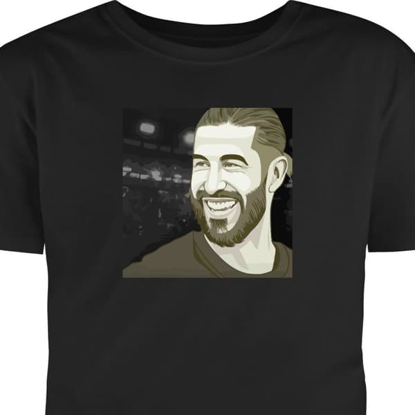 Vuxen-T-shirt | Bekväm T-shirt för Vuxna Sergio Ramos Svart Small
