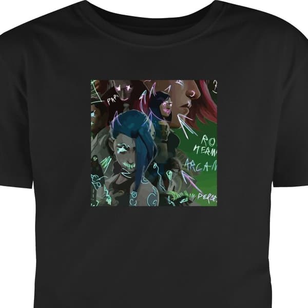 Vuxen-T-shirt | Bekväm T-shirt för Vuxna Arcane, League of Leg Svart Small
