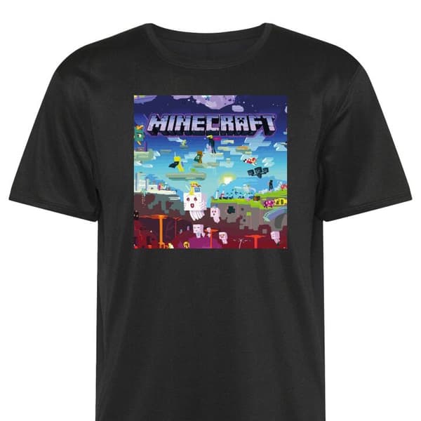 Sport T-skjorte for Voksen | Komfortabel Trenings T-skjorte Minecraft Svart XX-Large