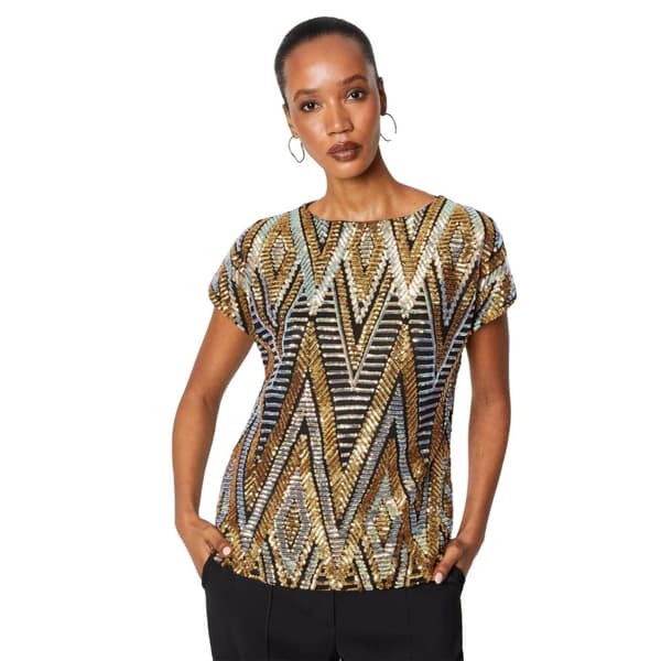 Principles Womens/Ladies Sequins Cold Shoulder Top Black 10 UK