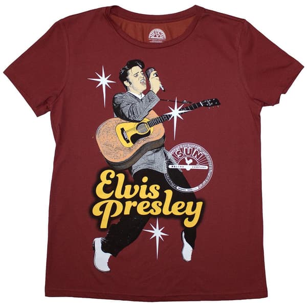 Sun Records Womens/Ladies Elvis Presley Mic T-Shirt