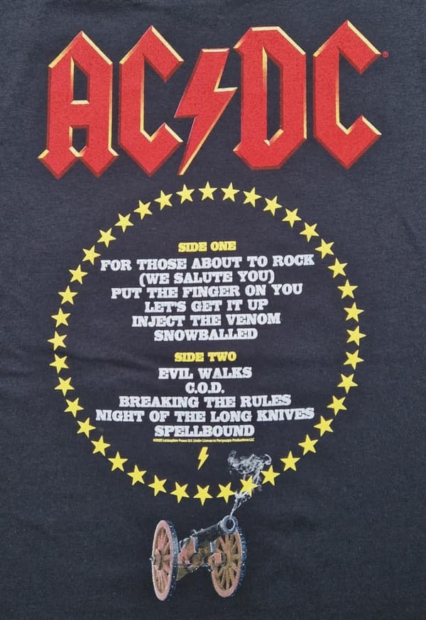 Ac/dc For Those About to Rock Tracks  T-Shirt