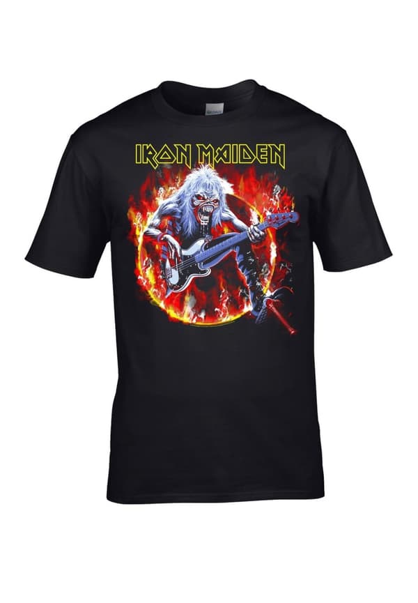 Iron Maiden Eddie Live Flames  T-Paita