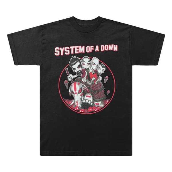 System Of A Down Unisex Adult Mushroom People T-Shirt Black XXL