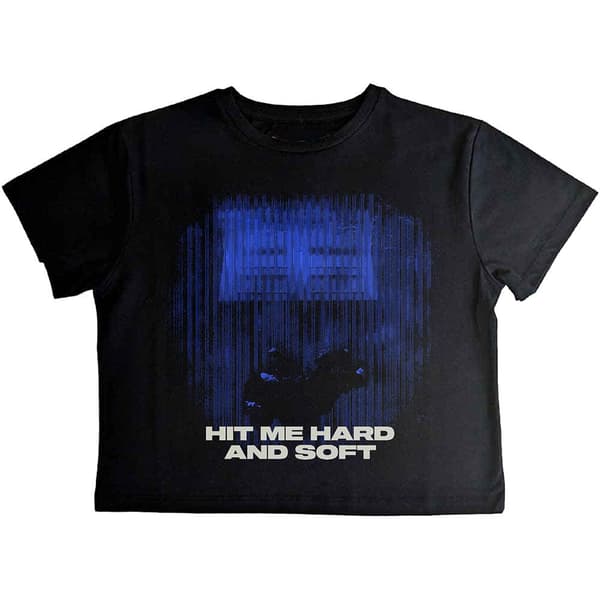 Billie Eilish Womens/Ladies Hit Me Hard And Soft Lines Crop Top Black/Blue M