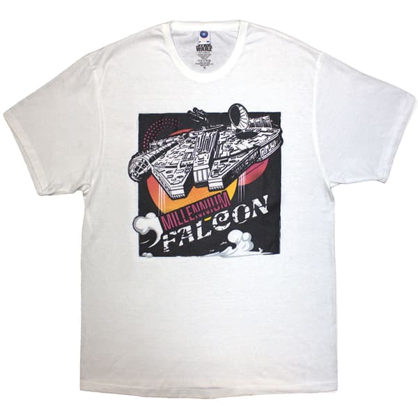 Star Wars Unisex Adult Millennium Falcon T-Shirt White L