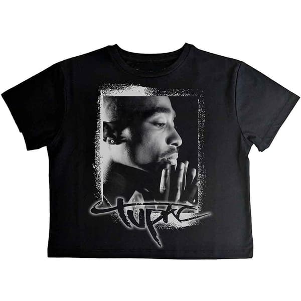 Tupac Shakur Womens/Ladies Spray Photo Crop Top