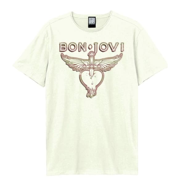 Amplified Unisex Adult Hold On Bon Jovi T-Shirt
