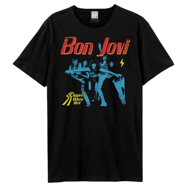 Amplified Unisex Adult Slippery When Wet Bon Jovi T-Shirt