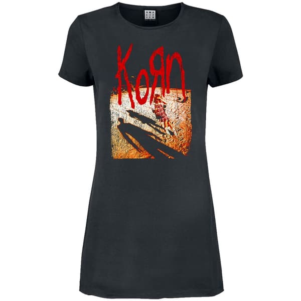 Amplified Womens/Ladies Self Titled Korn T-Shirt Dress Charcoal L
