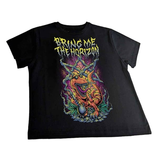 Bring Me The Horizon Womens/Ladies Smoking Dinosaur Crop Top