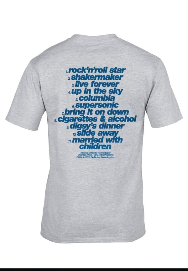 Oasis- Definitely Maybe Tracklistning  T-Shirt