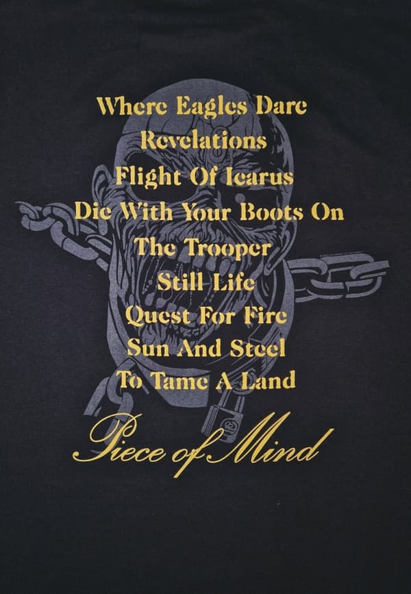 Iron Maiden Piece of Mind Tracks  T-Shirt