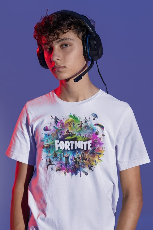 Fortnite t-shirt - super mjuk polyester sports tröja med tryck fram