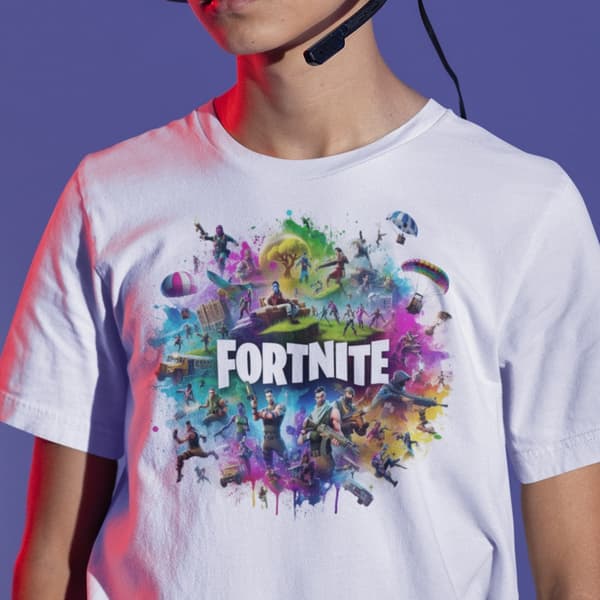 Fortnite t-shirt - super mjuk polyester sports tröja med tryck fram
