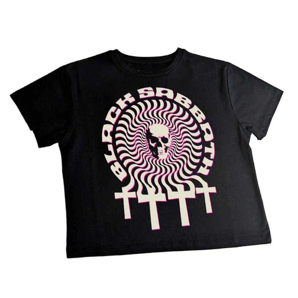 Black Sabbath Womens/Ladies Hypnotic Skull Crop Top