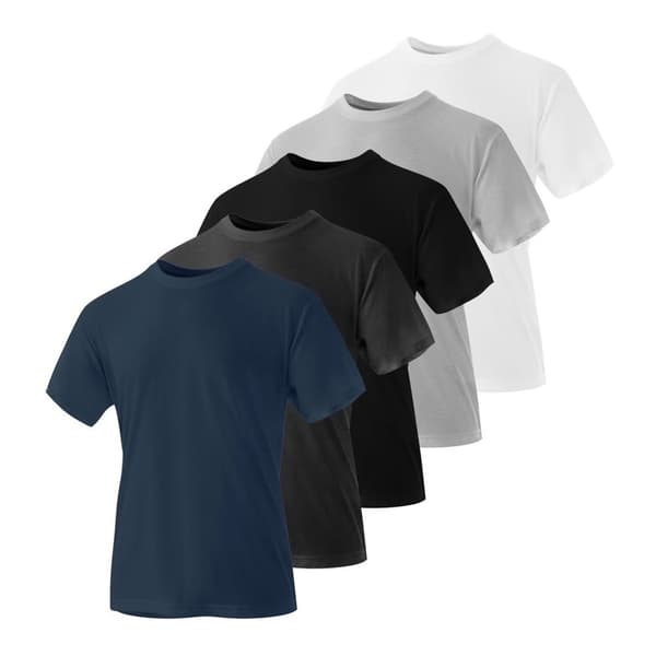 Iron Mountain Mens Crew Neck Relaxed Fit T-Shirt (Pack of 5)