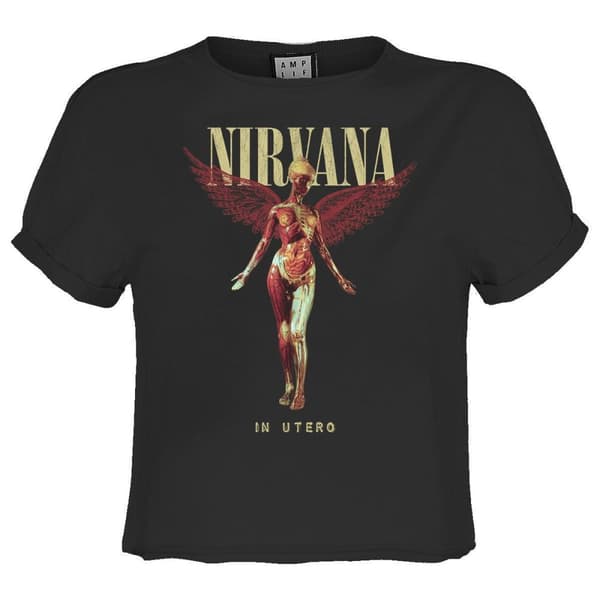Amplified Womens/Ladies In Utero Nirvana Crop T-Shirt