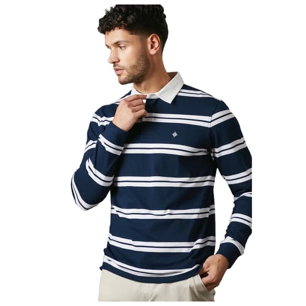Maine Mens Milton Stripe Rugby Style T-Shirt