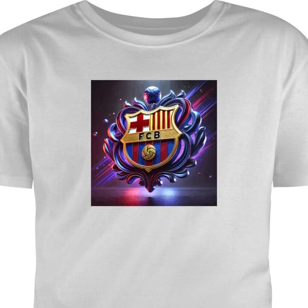 T-shirt til Børn | Klassisk Børne T-shirt FCB Grå 1-2 År
