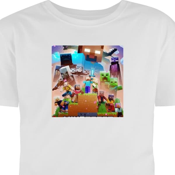 Vuxen-T-shirt | Bekväm T-shirt för Vuxna Minecraft Vit Small