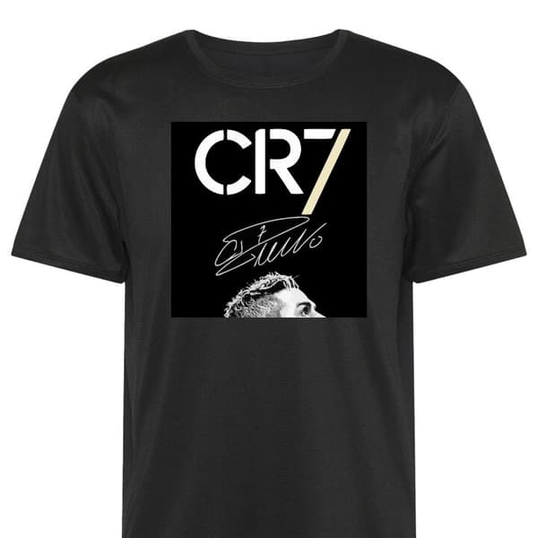 Urheilu T-paita Aikuisille | Mukava Treeni T-paita CR7 Ronaldo Musta XX-Large