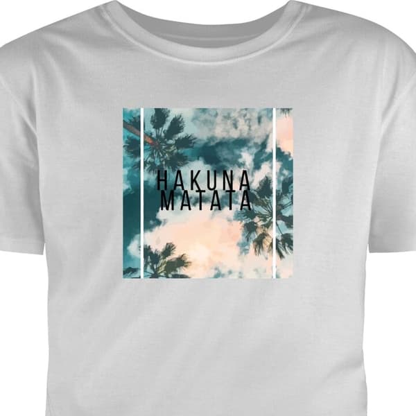 T-shirt til Børn | Klassisk Børne T-shirt Hakuna Matata Grå 1-