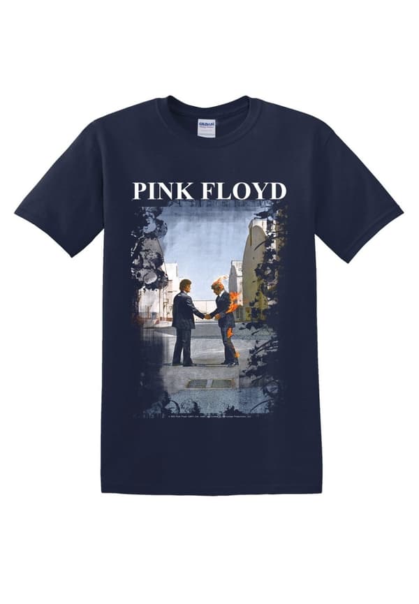 Pink Floyd - Burning man Navy T-Shirt Marine blå Ex Large