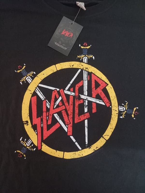 Slayer Pentagram distressed  T-Paita