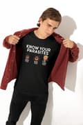 Miniatyrbild 2 av 4: Rolig Anti-Trump Svart T-shirt med tryck – "Know Your Parasites"
