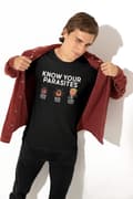 Miniatyrbild 2 av 4: Rolig Anti-Trump Svart T-shirt med tryck – "Know Your Parasites"