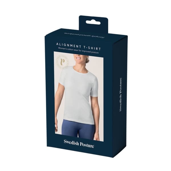 SWEDISH POSTURE T-paita Naiset Alignment Puuvilla Valkoinen L