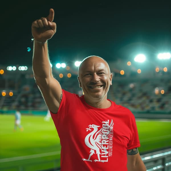 Liverpool röd T-shirt med Liverbird You'll never walk alone