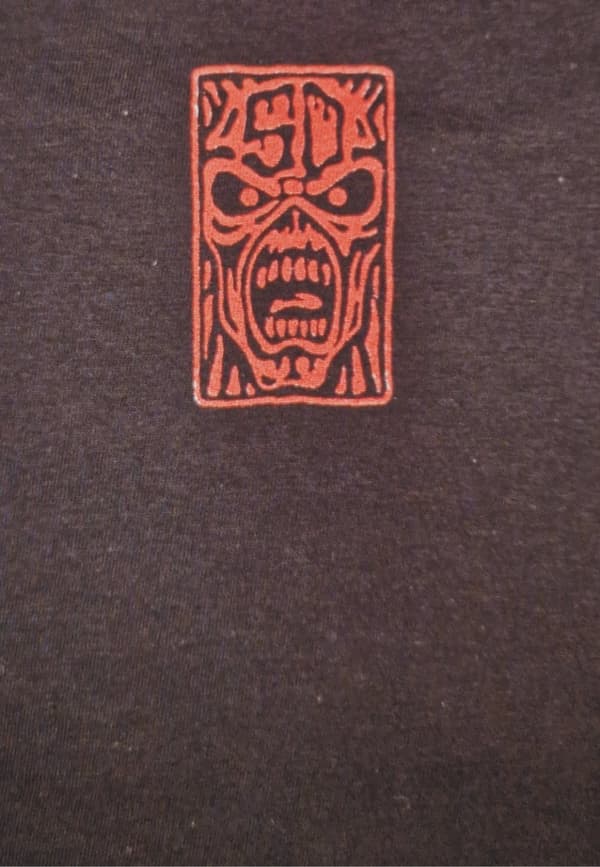 Iron Maiden Axe Eddie Red White Circle Back and Front  T-Shirt