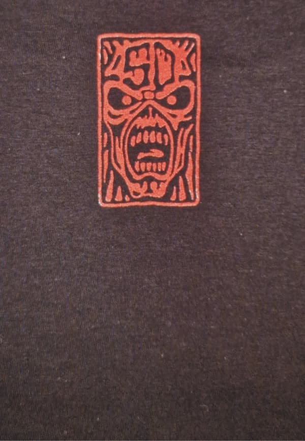 Iron Maiden Axe Eddie Red White Circle Back and Front  T-Shirt