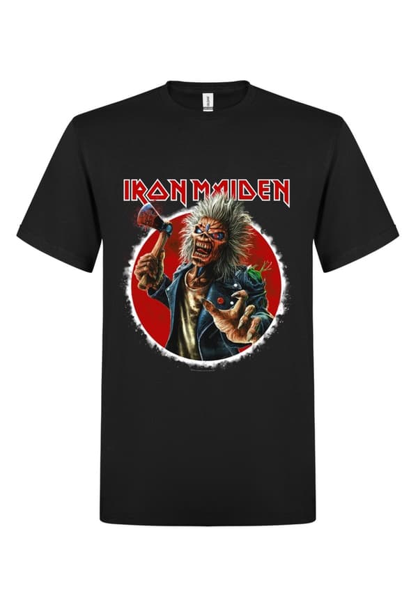 Iron Maiden Axe Eddie Exploding Circle Back and Front  T-Shirt