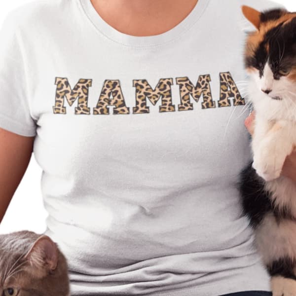 Leopard Mamma T-shirt Sommarmode T-tröja Kortärmad Dam unisex fit tryck Dam T-shirt - Large