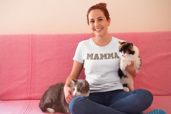 Leopard Mamma T-shirt Sommarmode T-tröja Kortärmad Dam unisex fit tryck