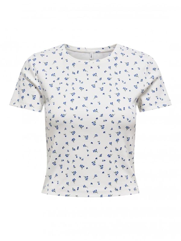 Only - onlFenja SS AOP Top Blue Flowers Print