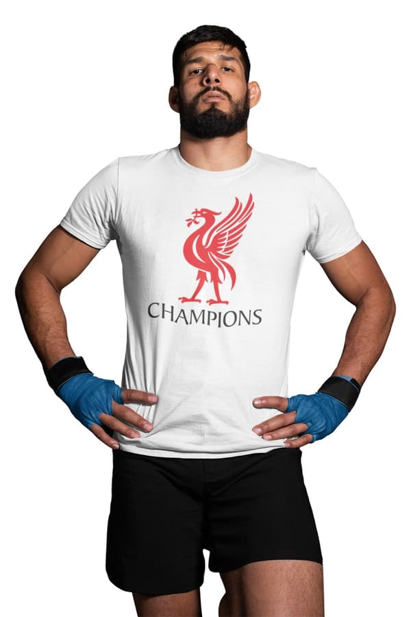 *REA* Liverpool sports t-shirt med Champions logo fram mjuk sportströja YNWA