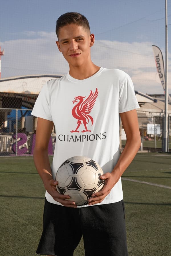 *REA* Liverpool sports t-shirt med Champions logo fram mjuk sportströja YNWA