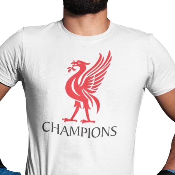 *REA* Liverpool sports  t-shirt med Champions logo fram mjuk sportströja YNWA 140cl 9-11år