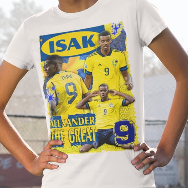 *REA* Sverige Isak T-shit Polyester Sports tröja med tryck fram & bak